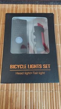 Komplet na rower oświetlenie LED, przód i tył. USB