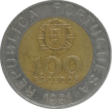 Portugalia 100 escudos 1991, KM#645.2