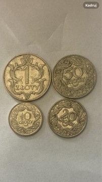 II RP zestaw 4 monet 10,20,50gr 1923,1zł-1929r-3