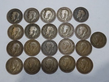Anglia 21 monet 1 pens 1911-1936 rok -A41