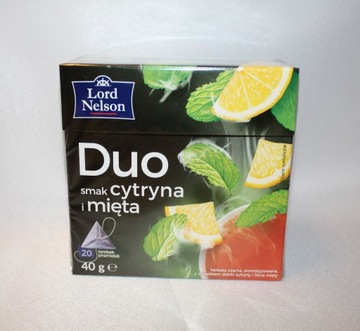 Herbata czarna Lord Nelson Duo cytryna i mięta 20t