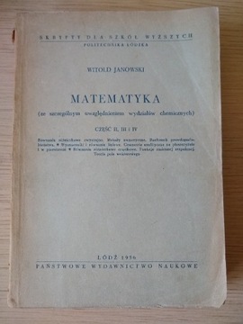 Matematyka skrypt dla szkół wyższych W. Janowski