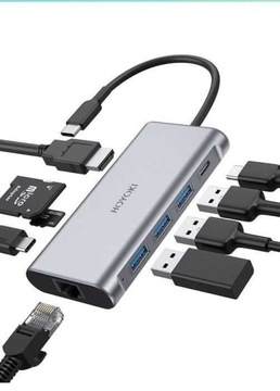 HOYOKI Adapter koncentratora USB C HUB USB C 9w1