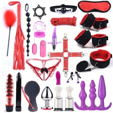 Zestaw do BDSM duży, 26 elementów, sex zabawki