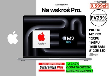 NOWY APPLE MACBOOK PRO 16 M2 16GB 512GB M3 PL +ETUI|UBEZPIECZ+GW-2LATA! FV