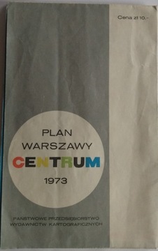 Plan centrum Warszawy 1973 rok