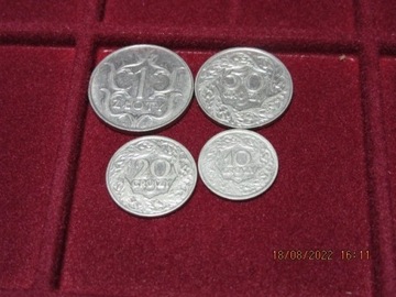 Zestaw monet 10, 20, 50 gr i 1zł | 1923-29