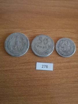 20 groszy,  50 gr i 1 zł   1949 r. (278)