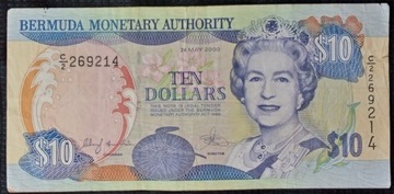 10 dolarów banknot Bermuda 2000 rok