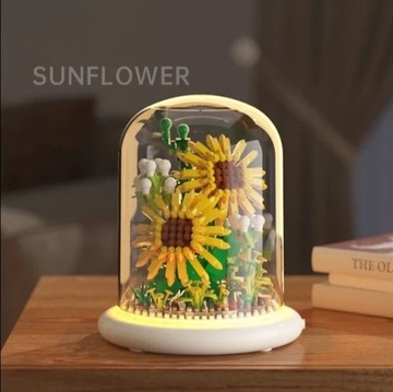 Kwiat słonecznik z klocków do budowy 