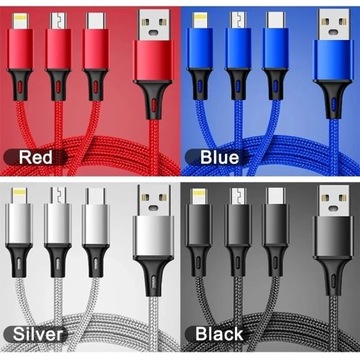 KABEL 3w1 MICRO-USB TYP-C LIGHTNING