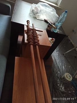 Podwójny drewniany karnisz 210cm