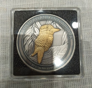 Srebrna moneta Kookaburra 1oz 2014 antyk gold