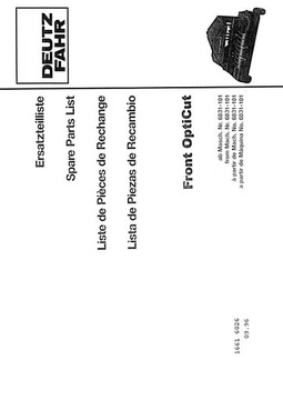 Katalog części Deutz Fahr  Front opticut