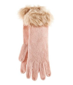 Pudrowe rękawiczki z futerkiem H&M