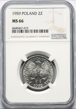 2 złote 1959 jagody NGC MS66 