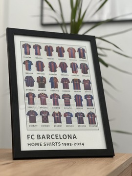 Plakat FC Barcelona home shirt history