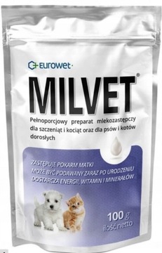 Mleko zastępcze dla kota psa Eurowet Milvet 100 g