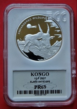 Antylopa 10 Franków 2007 r.   - Kongo - GCN PR 69