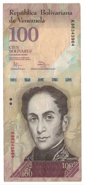 WENEZUELA - 100 BOLIVARES - 2015 r obiegowe