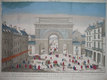 1775 PARYŻ FRANCJA brama triumfalna barok ORYGINAŁ