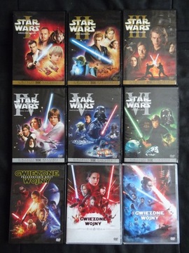 Gwiezdne Wojny 1-9 Star Wars I-IX DVD dubbing PL