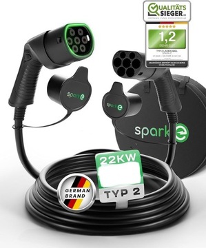 SPARK-E Kabel do ładowania typu 2 22 kW 5m