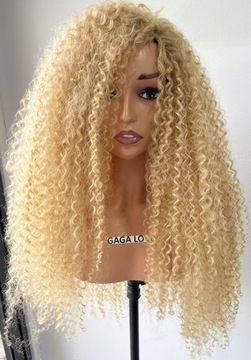Afro Loki Peruki, 60cm, Color Blonde , with bangs