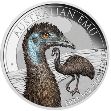 Moneta Australijski Emu Kolorowany 1 uncja