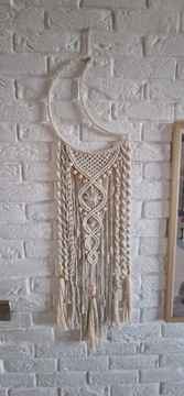 Makrama łapacz snów handmade boho beż 