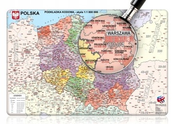 PODKŁADKA Z POLSKĄ MAPA KODOWA WZMOCNIONA 4W