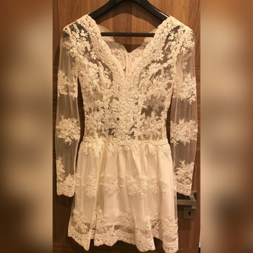 Sukienka biała koronkowa (ślubna) rozmiar 38