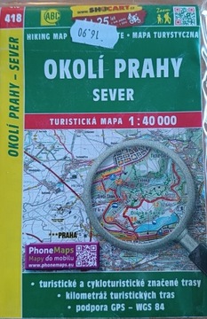 Okolice Pragi mapa turystyczna w języku czeskim 1:40 000