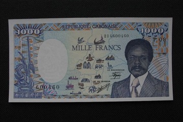 ! Gabon 1000 franków 1990, P-10a, st.1/UNC