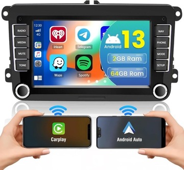 [2G + 64G] Hikity 7-calowy Carplay, system stereo z android 13