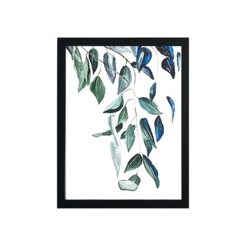 Autorska akwarela roślinna 30x40 cm, GREEN & BLUE