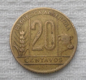 Argentyna 20 centavo 1942 Nowy typ KM# 42