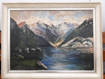 Stary obraz, góry 47 na 68 cm
