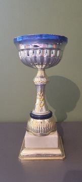 Puchar złoto-niebieski #8 biała podstawka