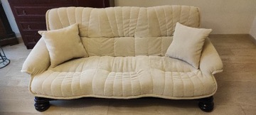 Sofa trzyosobowa - antyk - beżowa tapicerka