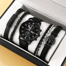 5 szt. biżuteri męskiej zegarek kwarcowy luksusowy