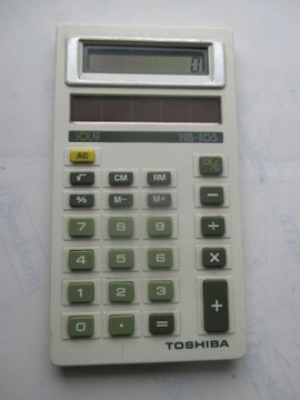 Kalkulator  solarny Toshiba HB-103 1983 vintige 