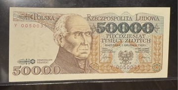 Banknot 50000 złotych 1989 Seria Y00… UNC Rzadki