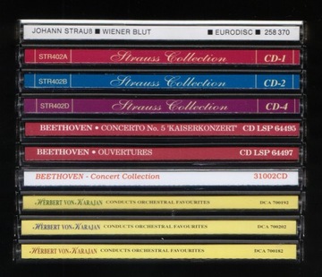 zestaw 10 płyt: muzyka klasyczna Strauss Karajan