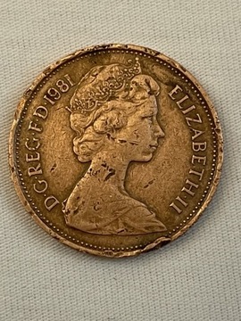 2 New Pence rok 1981 Elizabeth II