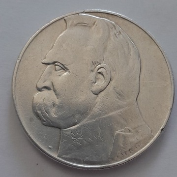 Srebrna moneta 10 zł z 1935r. Piłsudski