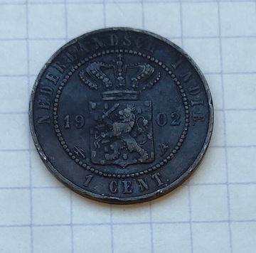#399 Indie holenderskie 1 cent 1902 rzadka!