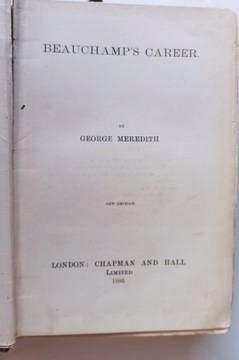 beauchamps Career G.Meredith 1886