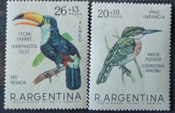 Znaczki **Argentyna 1967r Mi 981-82 Ptaki