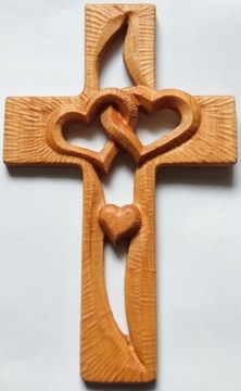 Krzyż, Płaskorzeźba, 3D, drewno 